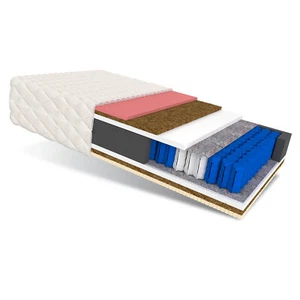 Matratze 100x200 Taschenfederkern CLAUS H4 7 Zonen Kokos Visco Latex 23cm JERSEY - Bild 1 von 12