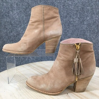 Stuart Weitzman Boots Womens 6.5 Prancing Tassel Zip Ankle Bootie Brown Leather - Image 1 of 4