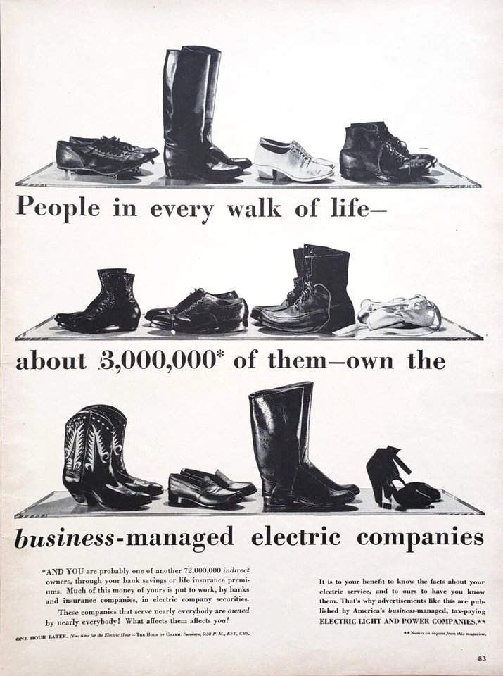 PRINT AD Electric Light and Power Companies 1948 10.5x13 All Walks of Life - Image 1 of 1