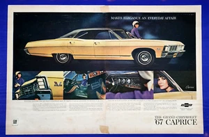 1967 Chevrolet Caprice Poster 20"x13" Vintage 2-Page Print Ad “Grand Chevrolet" - Picture 1 of 2