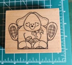 Sello de goma vintage de Darcie - ¿Cachorro? ¡Con huevos de Pascua! Servilleta Anillo Etiqueta Regalo. B9 - Imagen 1 de 6