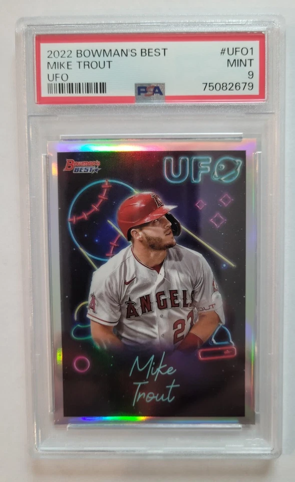 2022 Bowman's Best Mike Trout UFO Refractor PSA 9 MINT Los Angeles Angels - Image 1 of 1