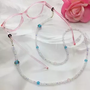 Floral Beaded Eyeglasses Chain Eyewear Necklace Glasses Holder Eye Glass Leash - Picture 1 of 5