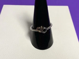 Pandora Two Toned Intertwined Heart Ring 14k Sz 9 - Picture 1 of 5