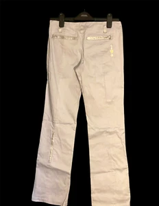 Sonneti Trousers Women Small Light Silver Stretch Zip Pocket Satin Trim Size 8L - Picture 1 of 15