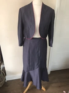 2 PIECE SUIT SKIRT + JACKET Purple JACQUES VERT Size 10-12 Wedding Events N8 - Picture 1 of 4
