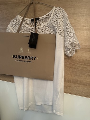 BURBERRY PRORSUM Abito Top Camicia NUOVO CON ETICHETTE + Borsa Regalo Colore Off bianco Made In Italy