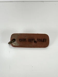 Vtg Antique Military Ship Key Fob ID Tag “Engr Dept Toilet” Key Chain - Picture 1 of 15