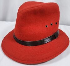 VTG CC Filson Co. Made in Seattle 100% Virgin Wool Red Packer Fedora Hat Size S