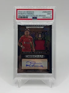 2022-23 Panini Obsidian Soccer - Roberto Firmino - Orange Matrix Auto 06/25 PSA9 - Picture 1 of 2