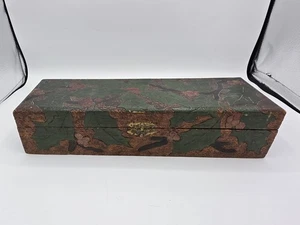 Vintage Floral Art Wood Pyrography Hinged Box Handmade - Picture 1 of 13