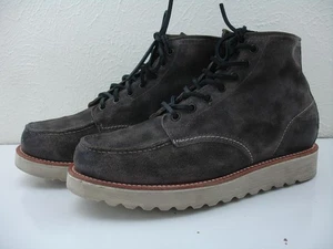 Herren 9 M Freebird By Steven Carbon Grau Wildleder Leder Knöchel Chukka Stiefel Keilabsatz - Bild 1 von 11