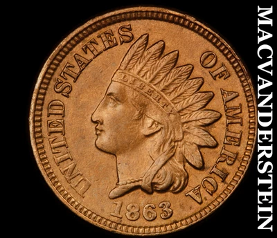 1863 Indian Head Cent - Choice Gem Brilliant Uncirculated+++  Lustrous  #H6873 - Image 1 of 2