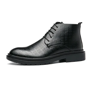 Botas planas Oxford al aire libre con cordones para caballeros botas al tobillo formales de cuero para hombres - Imagen 1 de 16