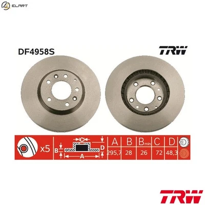 2x BRAKE DISC DF4958S FOR MAZDA L3-VDT/L3K7 2.3L L5-VE 2.5L R2AA 2.2L 4cyl 3.7L - Image 1 of 4