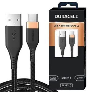 DURACELL USB To Type-C 1.2M braided Sync & Fast Charge Cable-Series 1-Free Ship - Picture 1 of 8