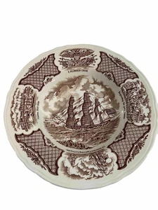 EIGHT Alfred Meakin England FAIR WINDS China 8.75" Rimmed SOUP BOWLS EXCELLENT - Picture 1 of 3