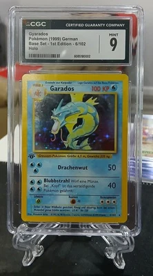 1999 Pokemon Base Set 1st Edition Gyarados Holo #6 GARADOS German - CGC 9 Mint - Image 1 of 2