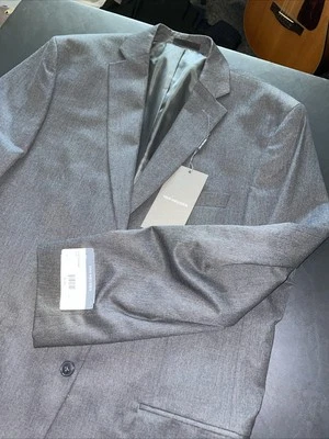 Van Heusen NWT 44L Dark Gray Sport Coat Blazer Jacket Solid 2B Poly Blend - Image 1 of 4