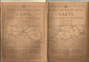 T.C.I. _KARTE ITALIENISCHE TOURISTISCHE ZONEN_GOLF VON NEAPEL BLÄTTER I UND II_30er Jahre - Bild 1 von 1
