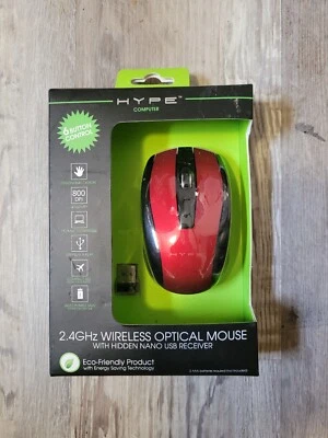 NEW Hype 2.4GHz Wireless Optical Mouse HY-7005-WMA-RED - Image 1 of 3