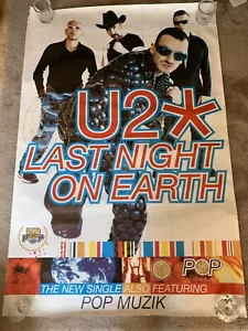 U2 Rare promo Poster - Pop Tour 97 / Last Night On Earth - Bus Stop Size - Picture 1 of 3