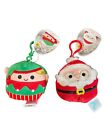 Pack de 2 clips de Noël Squishmallows Bartie & Nick Santa Claus neuf avec étiquettes