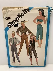 Simplicity 6461 Misses Hose Capri Slim Fit Muster 10 Taille 25" *ungeschnitten* - Bild 1 von 3