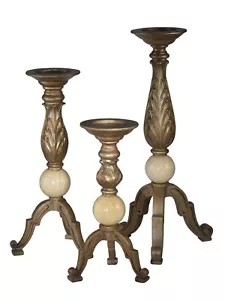 PA500005-P33 -Dale Tiffany Marcus 20" 3PCS Marble Candle Holder Set - Picture 1 of 1