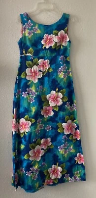 Винтажное макси-платье Ui Maikai гавайская ткань размер XS Tiki MCM с завышенной талией - Изображение 1 из 4