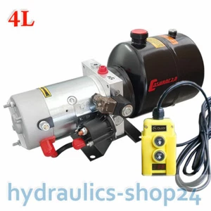 Serbatoio in acciaio 4 L gruppo idraulico pompa idraulica 12 V 180 bar 2000 W rimorchio ribaltabile - Foto 1 di 4