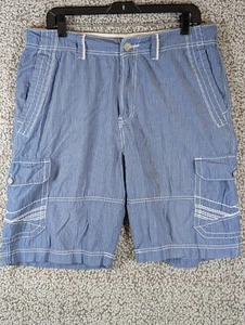 BKE "CHEER" Pinstripe Shorts Men's Size 34 Blue Casual Golf Hike Athletic Fit - Picture 1 of 15