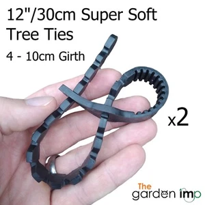 2 x Tree Ties Super Soft Rubber Adjustable Strap Plant Stake Support 12" / 30cm - Picture 1 of 6