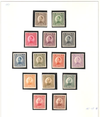 Reino de Yugoslavia 1921 Rey Alejandro y Pedro Sc. 1-14 Mi. 145-158 IMPERF. MH Foto 1 de 2