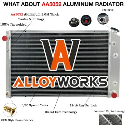 Radiador de aluminio de 3 núcleos para camionetas Chevy C10 C20 C30 K10 K20 1973-1987 Foto 1 de 4