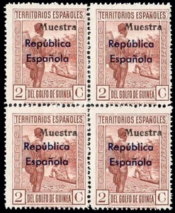 Guinea - Edi ** 231 M Bl. 4 - 1932 - 2 cts. - Sobrecarga "Muestra" - Imagen 1 de 1