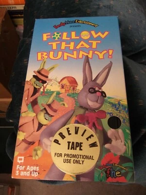 Follow That Bunny! RARE Promo Preview Tape 1992 VHS Easter animation claymation - Image 1 of 2