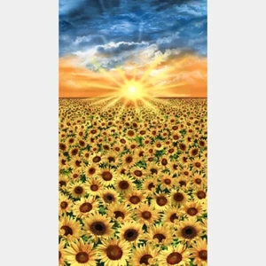 Sunset Sunflower - Sunset Panel 24x43 in. 100% Cotton Fabric by the panel - Picture 1 of 1
