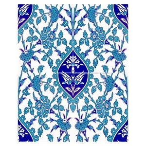 4 Pieces (16x16 inc.) Handmade Iznik Tile Seramic Set,Ceramic Tile Wall Art. - Picture 1 of 2