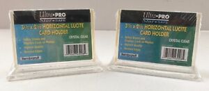 (2) Ultra Pro Horizontal Lucite Card Holder Stands for standard cards