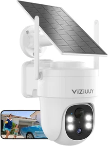Solar Security Cameras Wireless Outdoor, 3MP Pan Tilt 360°Wifi Camera with Color - Picture 1 of 12