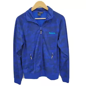Bench Womens Full Zip Track Jacket Blue Black Print Size Large - Picture 1 of 3