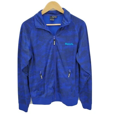 Bench Womens Full Zip Track Jacket Blue Black Print Size Large - Image 1 of 3
