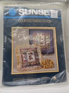 Sunset Bears Balloons Butterflies Counted Cross Stitch Kit #2964 Dawne M Cooley - Picture 1 of 22