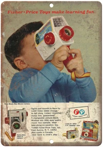 Fisher Price Toys Music Box Movie Camera Ad 12"x9" Reproduction Metal Sign ZD28 - Picture 1 of 1
