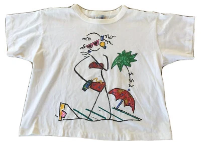 Camiseta corta vintage tema playa playa playa m Foto 1 de 4