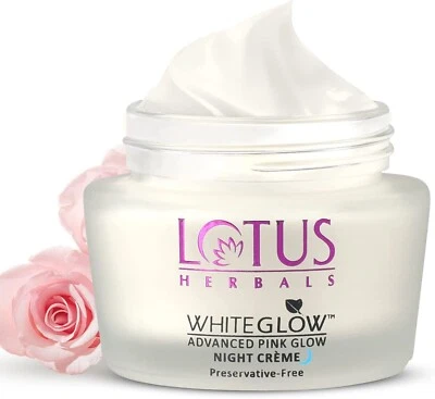 Lotus Herbals Whiteglow Advanced Pink Glow Night Cream for Deep Nourishment 50g
