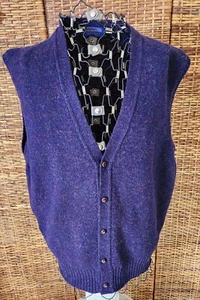 Vintage Pendleton Wool Blue Fair Isle Winter Holiday Knit Sweater Vest Sz L - Picture 1 of 5