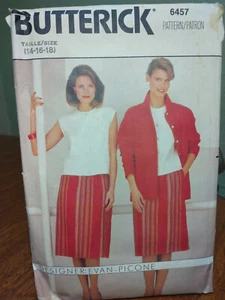 Butterick Pattern 6457 MISSES Jacket Top & Skirt Size 14-18 UNCUT NOS - Picture 1 of 9