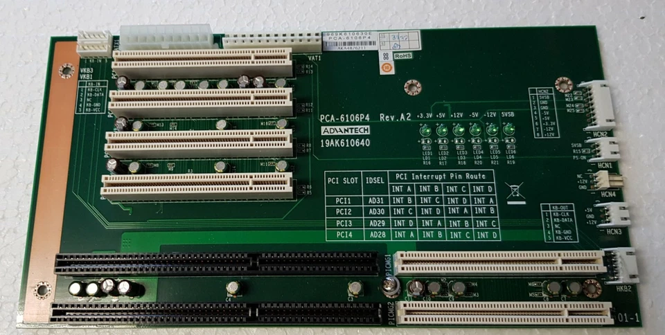 Advantech PCA-6106P4-0A2E 6-Slot Picmg 1.0 Backplane - Immagine 1 di 2